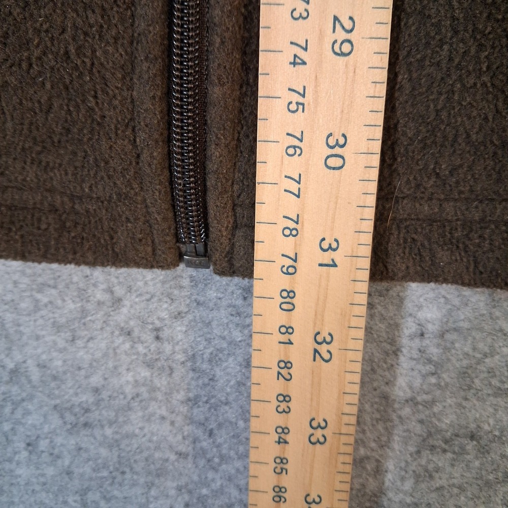 St. Johns Bay Fleece Jacket Mens LT Brown Full Zip Contrast Collar Tall - Picture 5 of 6